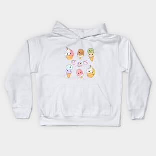 Kawaii Ice Cream Cones Kids Hoodie